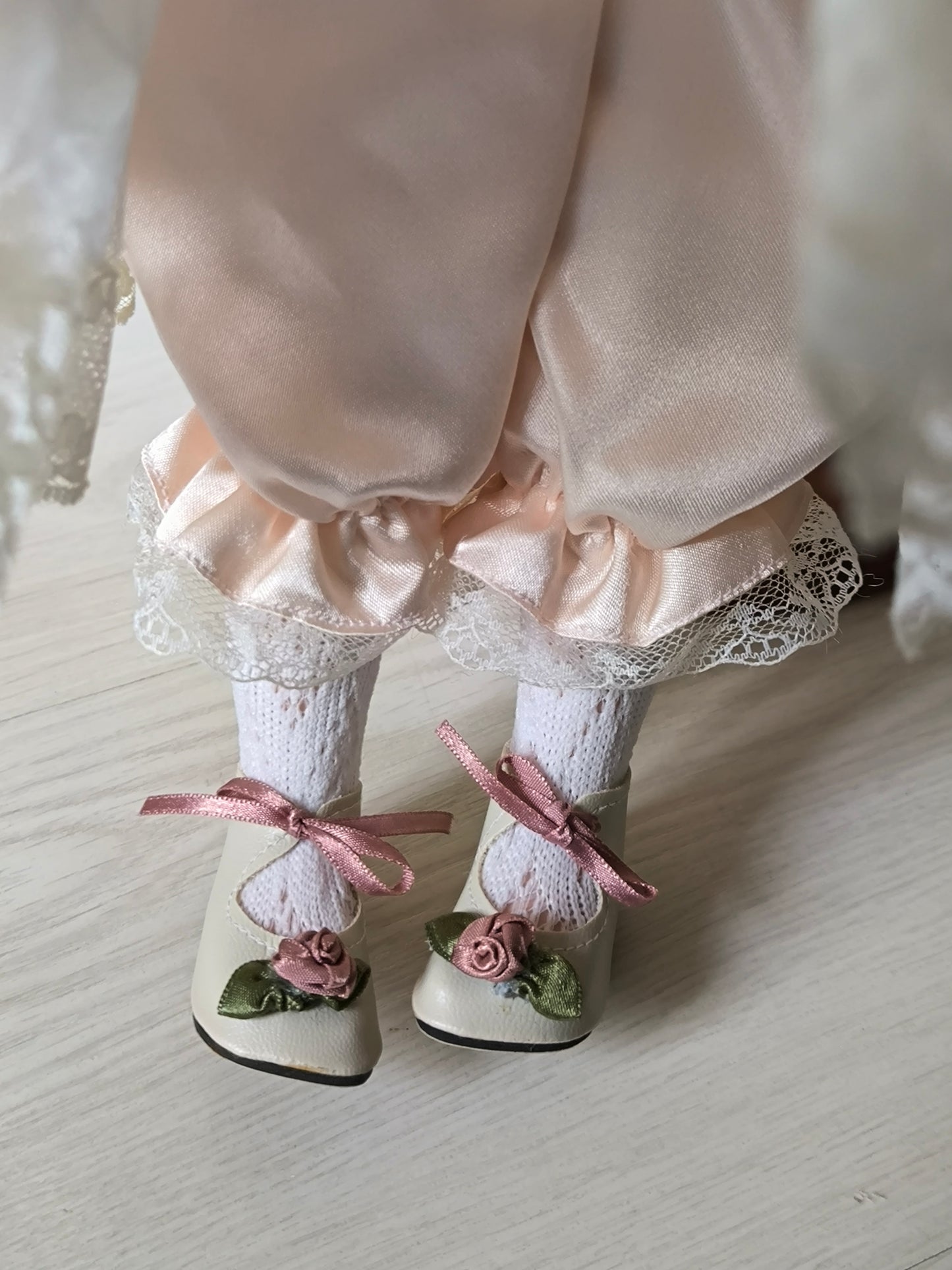 Vintage Large Porcelain Doll 60 cm with Floral Headpiece, Luxury Gift or Elegant Home Decorr