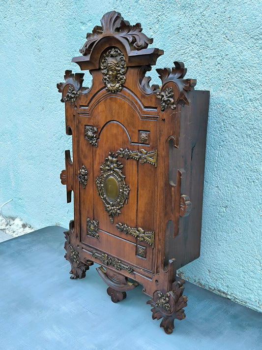 Antique Napoleon III Wall Cabinet, Highly Ornate Decorative Statement Piece, Late 19th Century