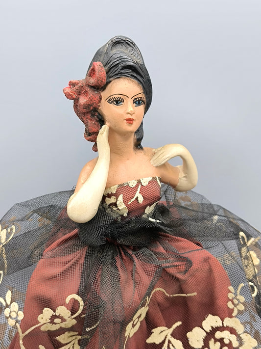 Flamenco-Puppentänzerin-Lampe, seltene spanische Tischlampe aus den 1960er Jahren