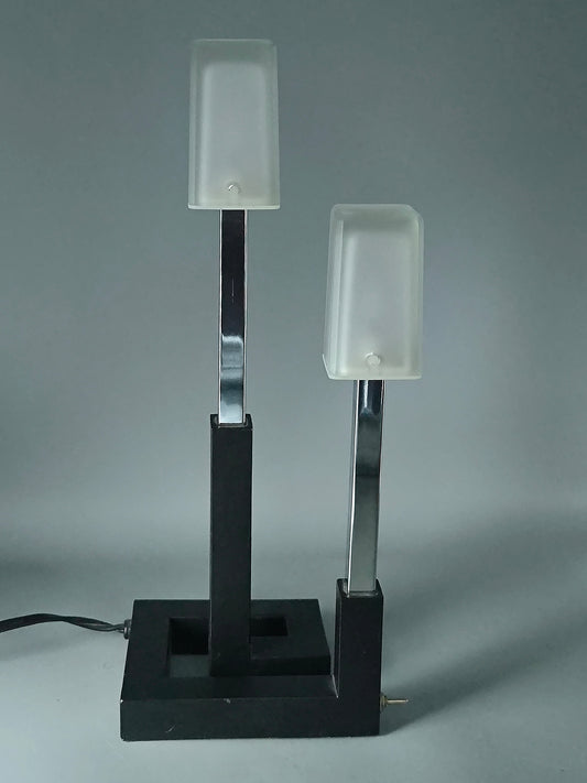Vintage Geometric Table Lamp, Minimalist Scandinavian Design, 1990s IKEA Korsby