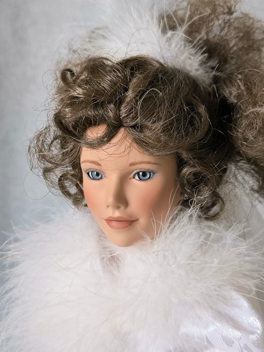 Vintage Porcelain Bride Doll, Ashton-Drake Limited Numbered Edition 1996, in a Victorian Wedding Dress