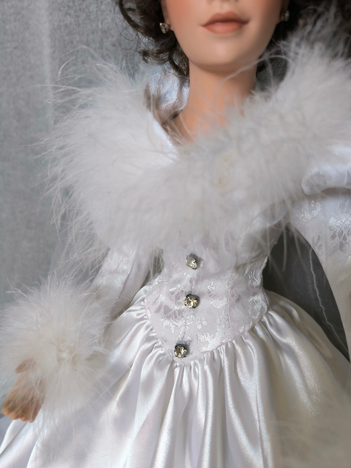 Vintage Porcelain Bride Doll, Ashton-Drake Limited Numbered Edition 1996, in a Victorian Wedding Dress