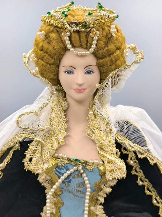 Vintage Marin Chiclana Queen Elizabeth I - XVI Century Historical Doll, Extremely Rare Selección Marin Collector Edition