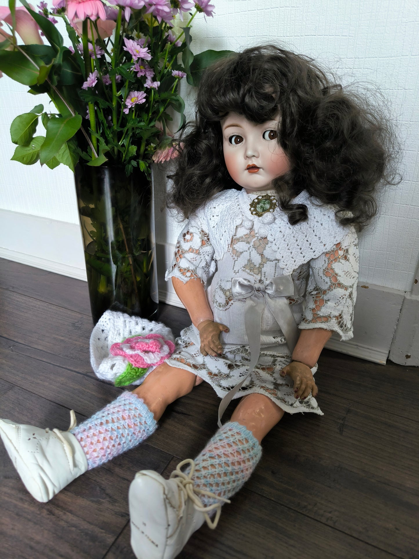 Kämmer & Reinhardt / Simon & Halbig 117N Poupée rare aux yeux espiègles, Bisque allemande ancienne, vers 1901–1910, 70 cm