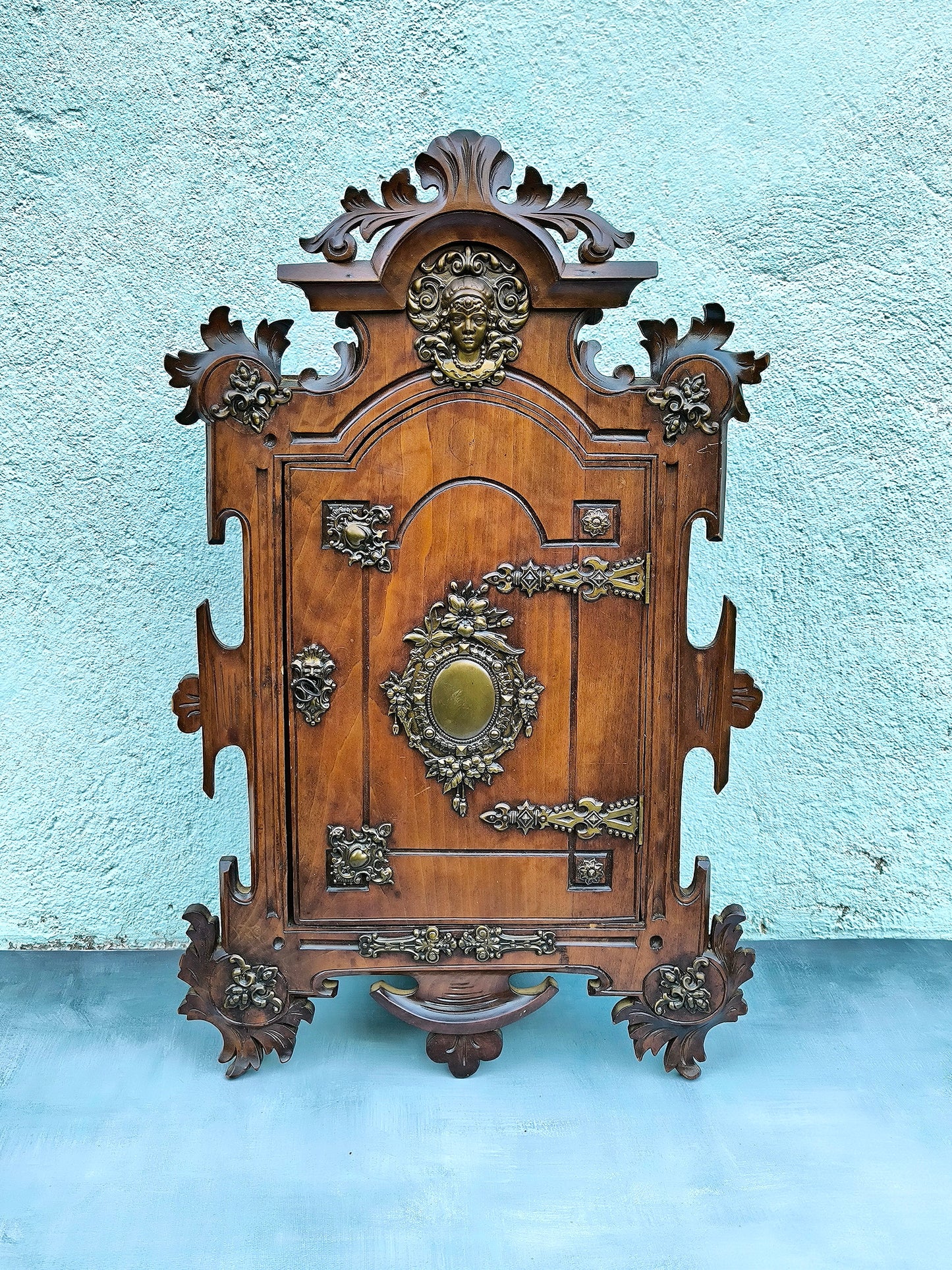 Antiker Napoleon III Wandschrank, aufwendig verziertes Deko-Objekt, spätes 19. Jahrhundert