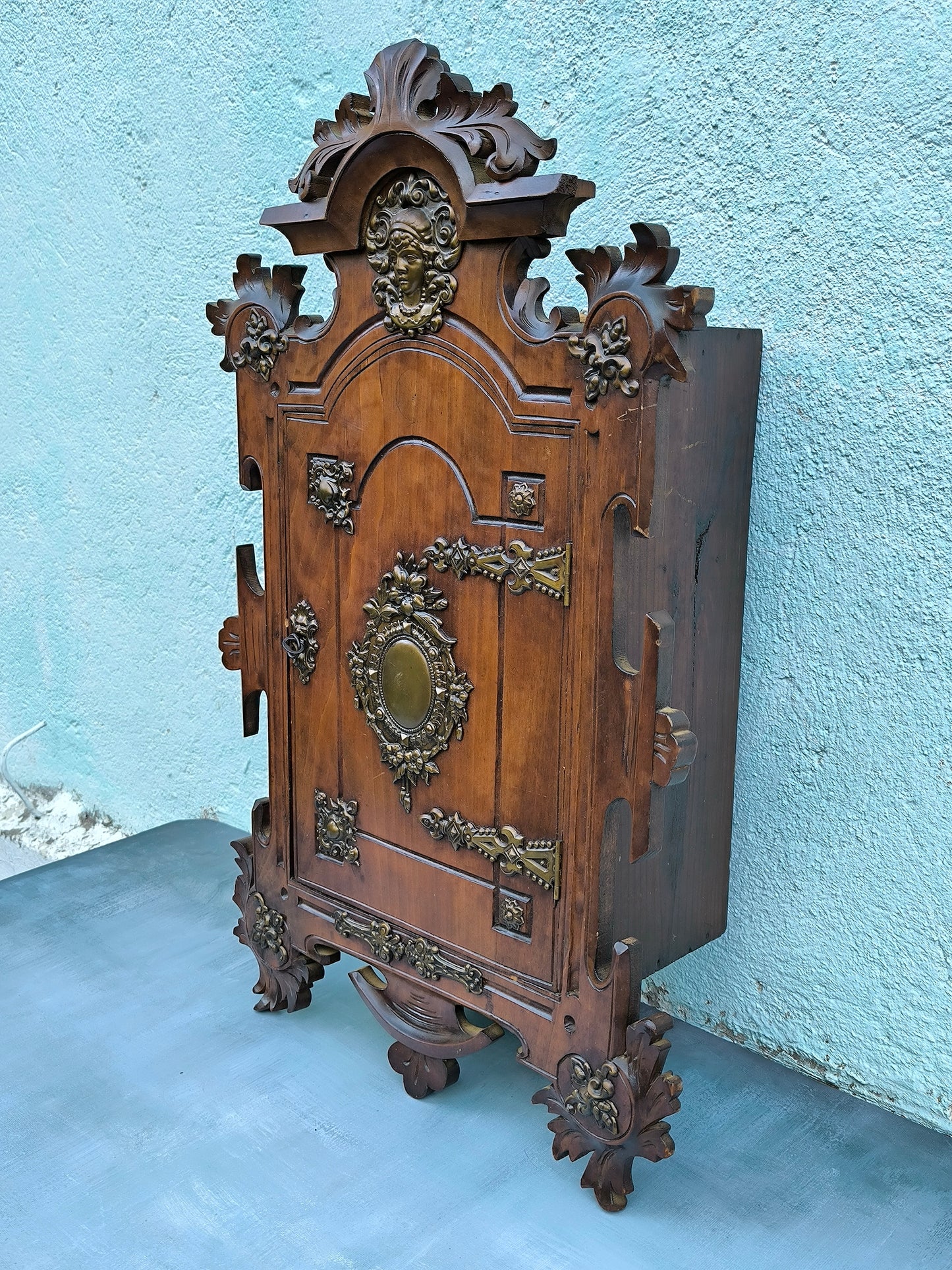 Antiker Napoleon III Wandschrank, aufwendig verziertes Deko-Objekt, spätes 19. Jahrhundert
