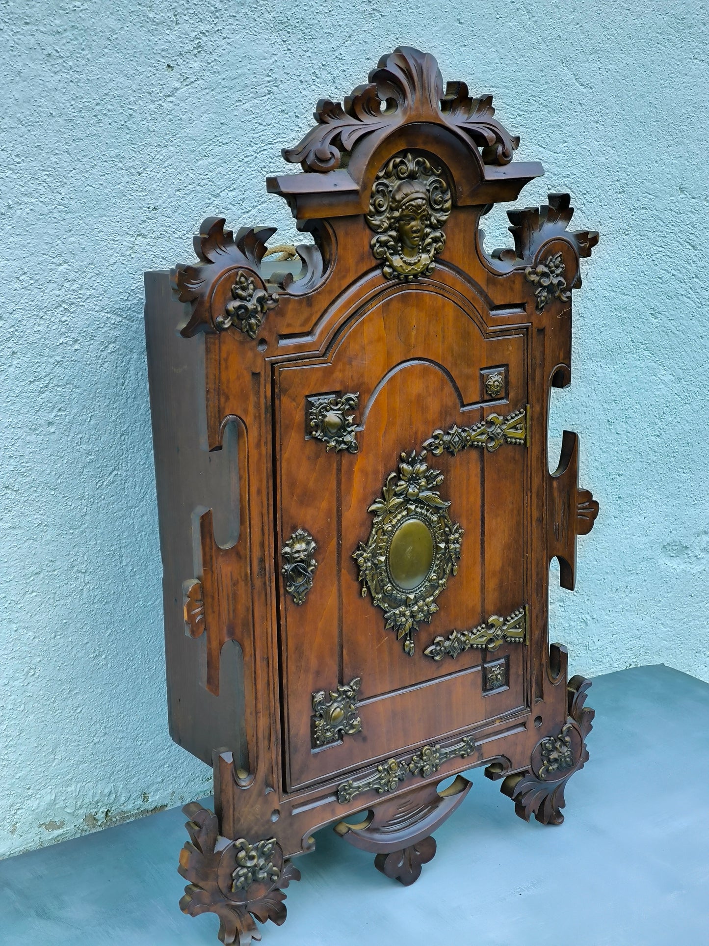 Antiker Napoleon III Wandschrank, aufwendig verziertes Deko-Objekt, spätes 19. Jahrhundert