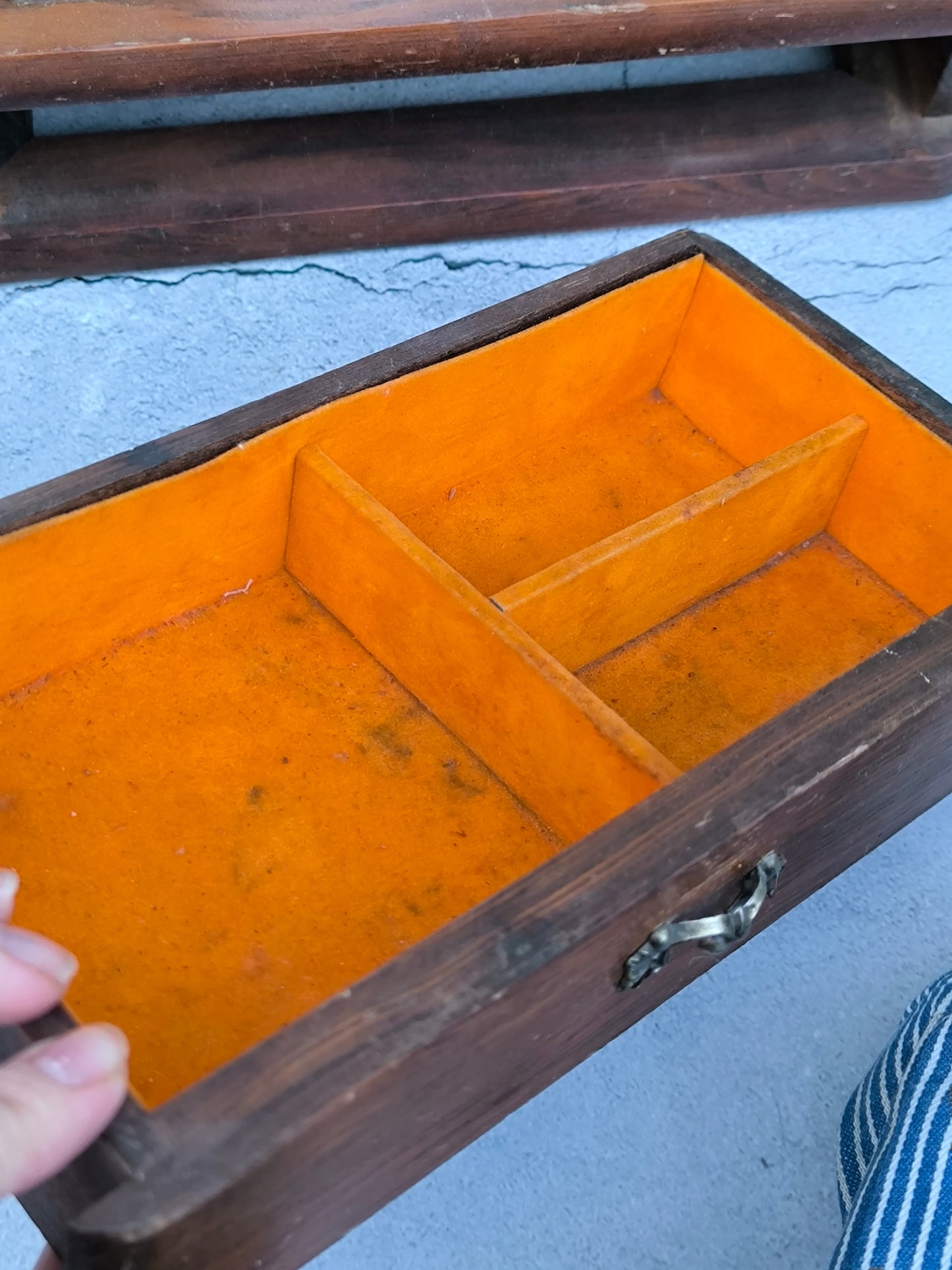 Vintage Wooden Vanity Mirror with Drawer, Wooden Dressing Table Piece