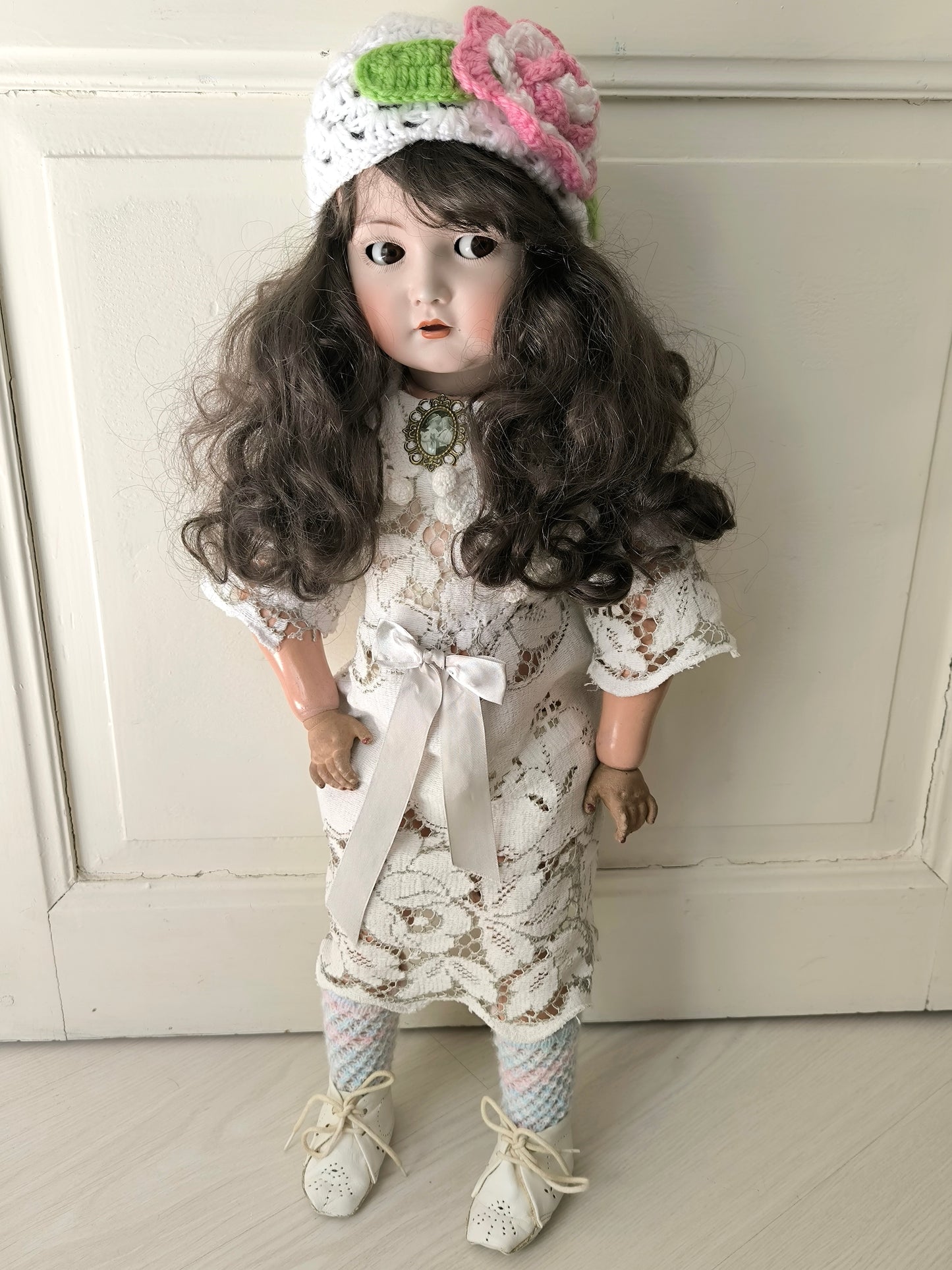 Kämmer & Reinhardt / Simon & Halbig 117N Poupée rare aux yeux espiègles, Bisque allemande ancienne, vers 1901–1910, 70 cm