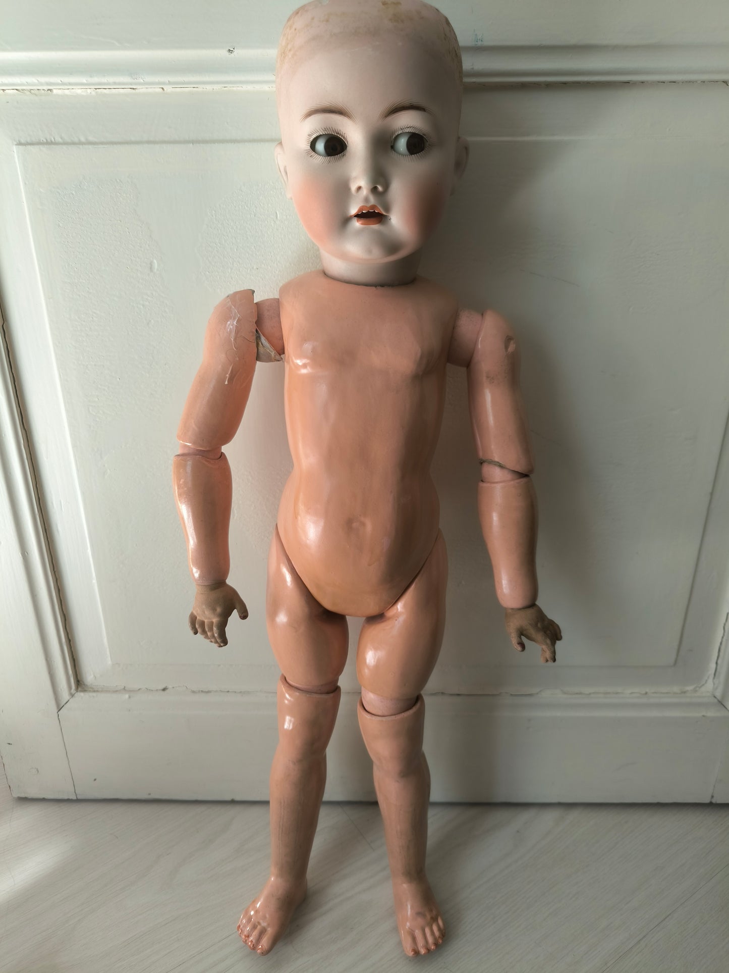 Kämmer & Reinhardt / Simon & Halbig 117N Poupée rare aux yeux espiègles, Bisque allemande ancienne, vers 1901–1910, 70 cm