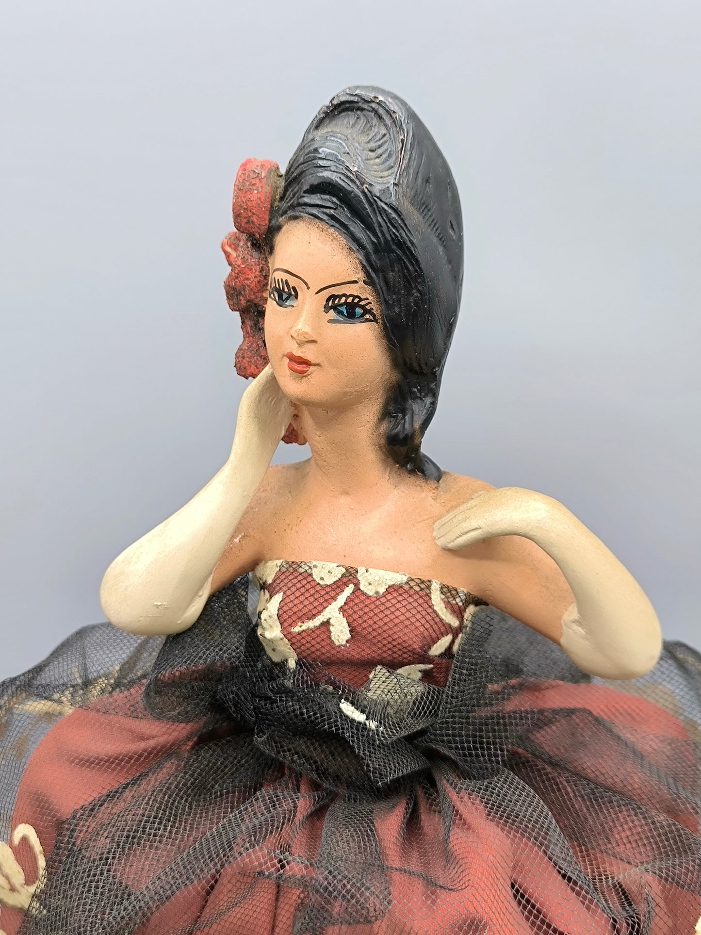 Lampe de table figurine danseur de flamenco, rare lampe de table figurine espagnole des années 1960