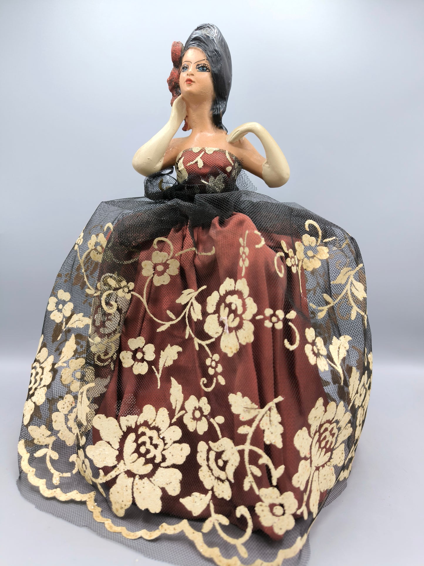 Lampe de table figurine danseur de flamenco, rare lampe de table figurine espagnole des années 1960
