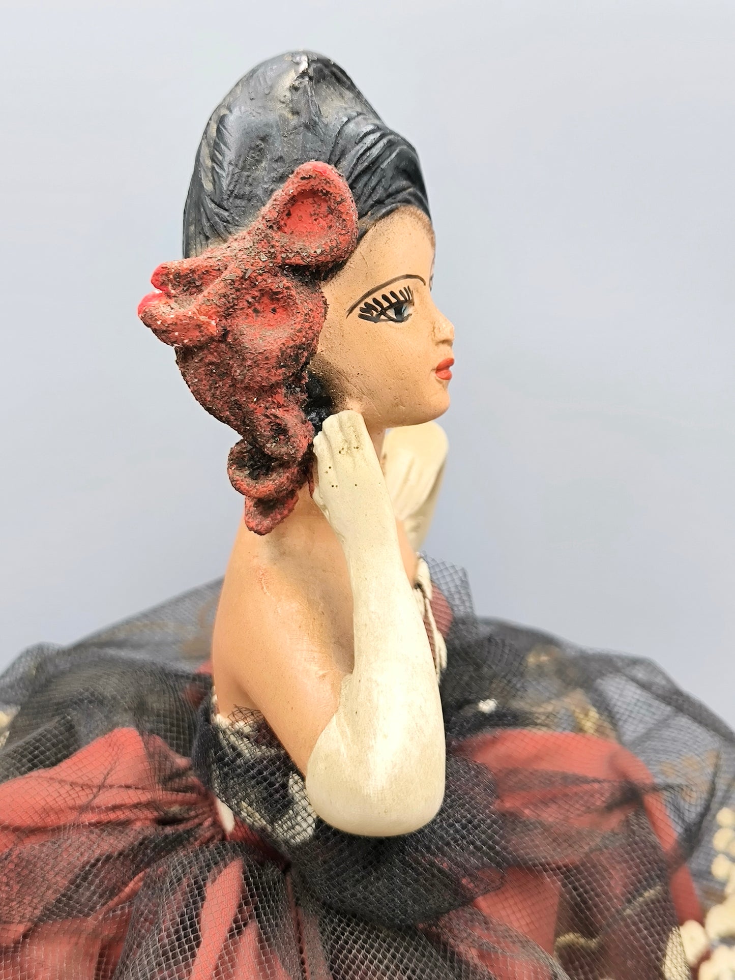 Lampe de table figurine danseur de flamenco, rare lampe de table figurine espagnole des années 1960