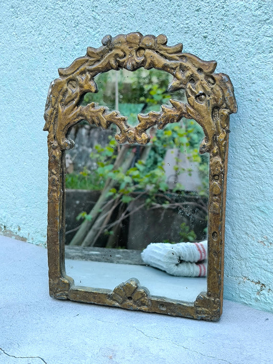 Vintage Gilt Wall Mirror Louis XV Revival – Ornate Rococo Frame, Antique Style Wall Decor