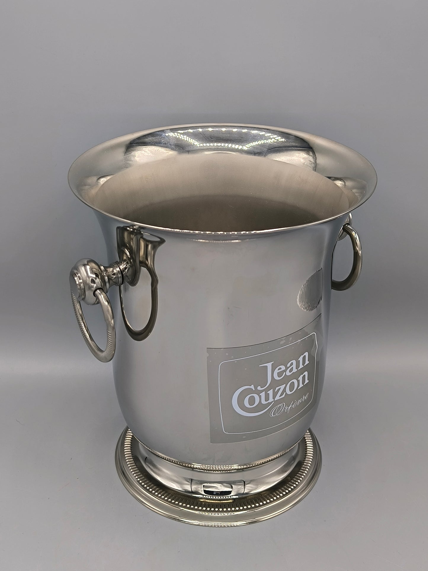 Vintage Jean Couzon "Président" Champagne Bucket with Original Box, Unused French Orfèvrerie Ice Bucket, 18/10 Stainless Steel