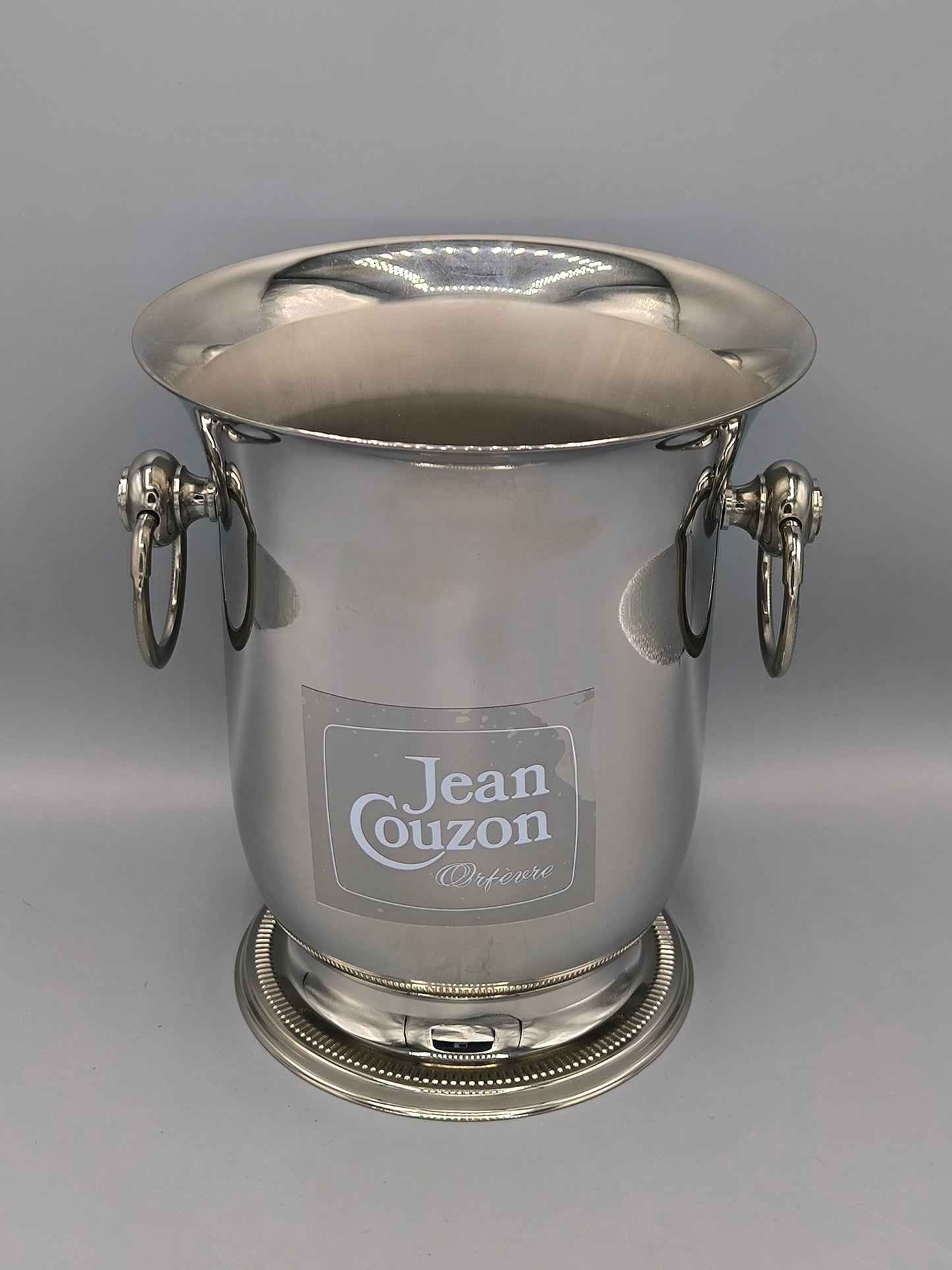 Vintage Jean Couzon "Président" Champagne Bucket with Original Box, Unused French Orfèvrerie Ice Bucket, 18/10 Stainless Steel