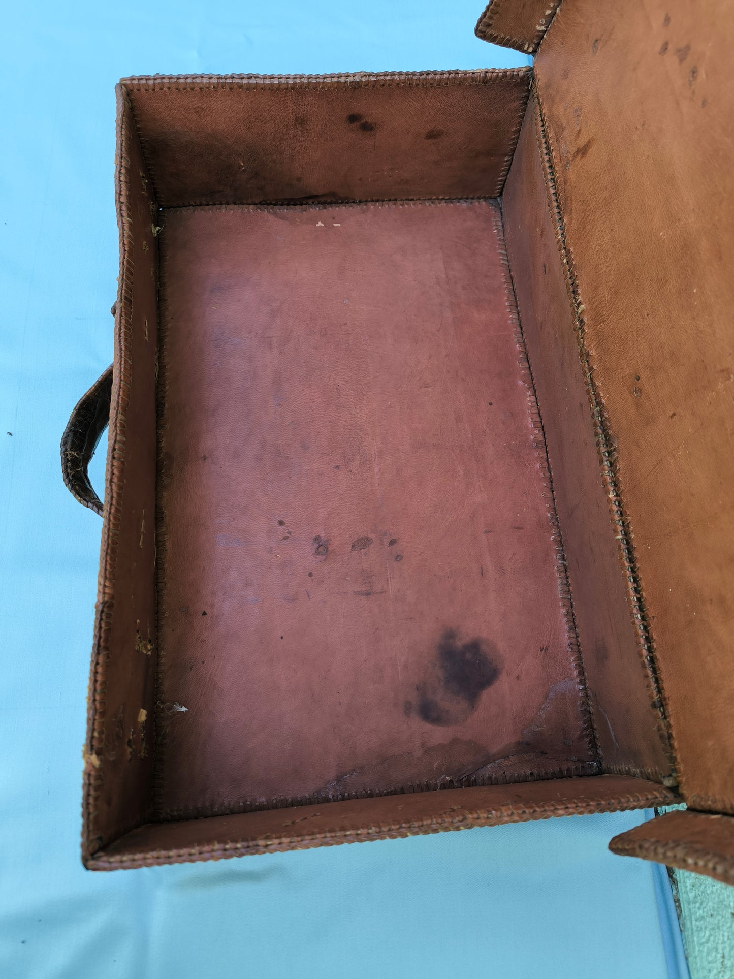 Antique Crocodile Suitcase, 1930s Art Deco Travel Case, Rare Colonial Decor
