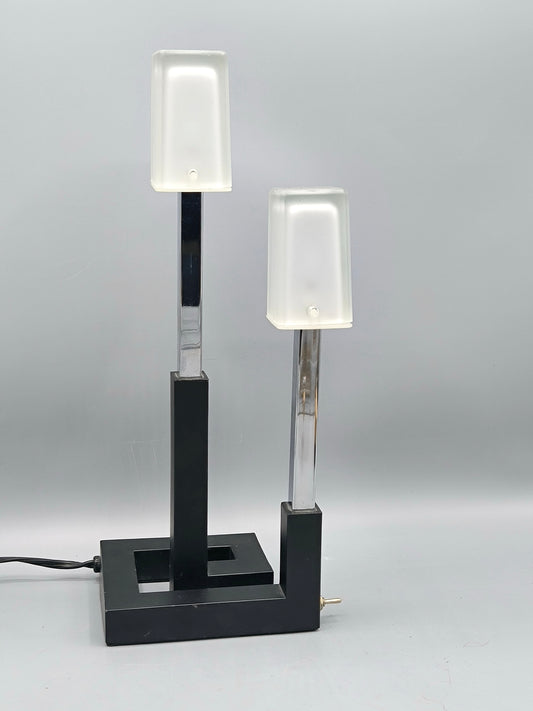 Vintage Geometric Table Lamp, Minimalist Scandinavian Design, 1990s IKEA Korsby