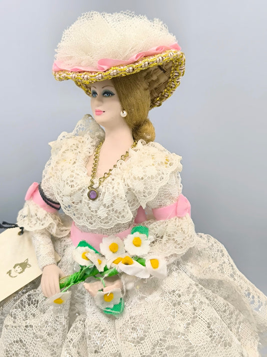 Vintage Marin Chiclana Doll Maria Cristina Siglo XIX, Limited Historical Series, Rare Porcelain Chiclana