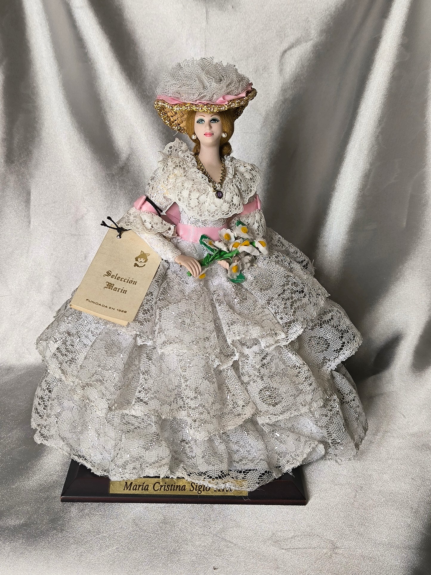 Vintage Marin Chiclana Doll Maria Cristina Siglo XIX, Limited Historical Series, Rare Porcelain Chiclana