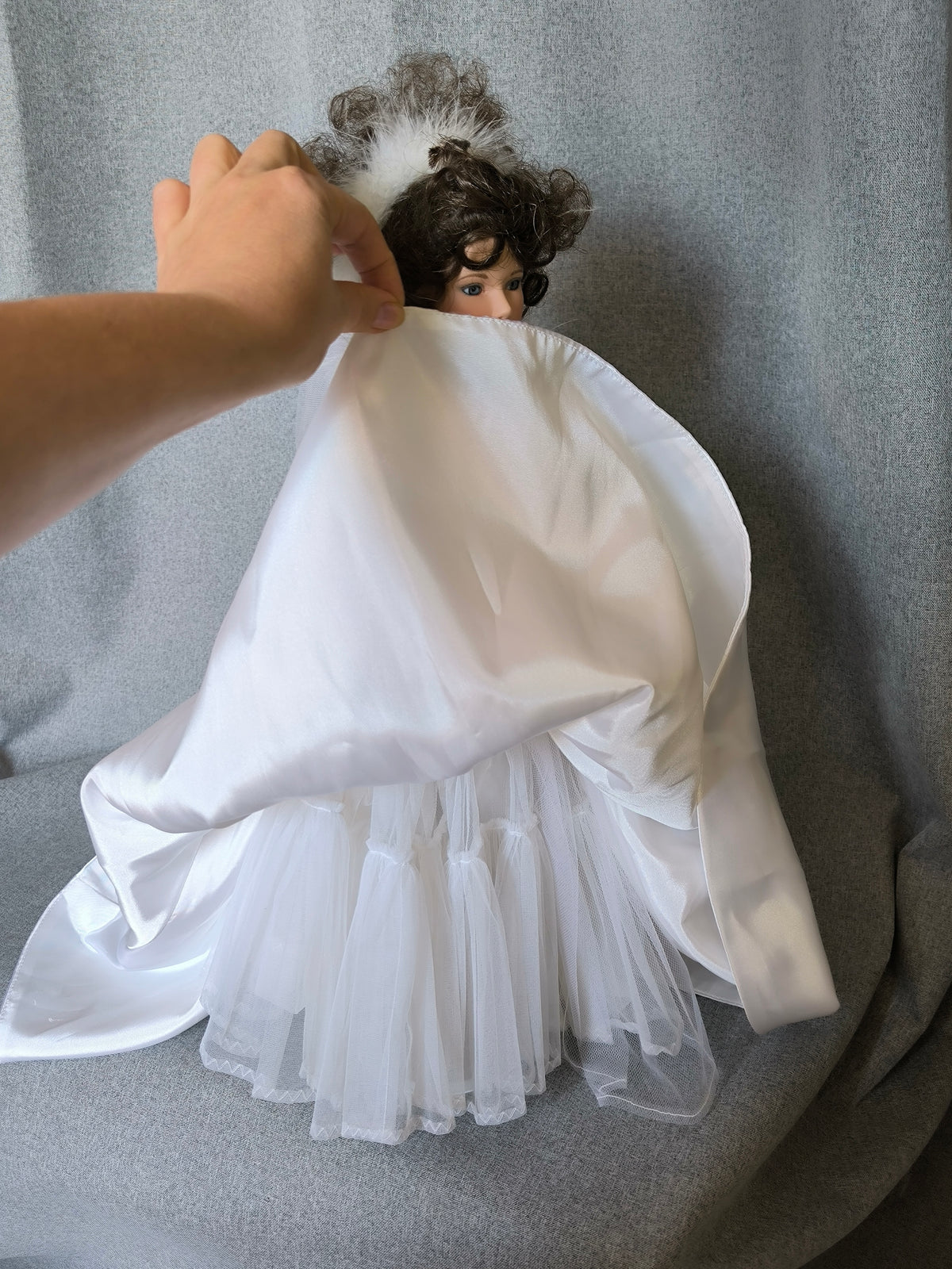 Vintage Porcelain Bride Doll, Ashton-Drake Limited Numbered Edition 1996, in a Victorian Wedding Dress