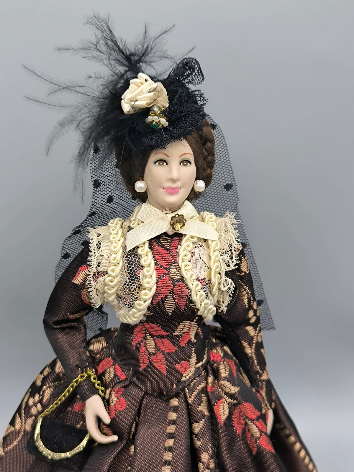 Vintage Marin Chiclana "Anastasia" XIX Century in Dark Brown Dress, Historical Series Rare Collector Doll