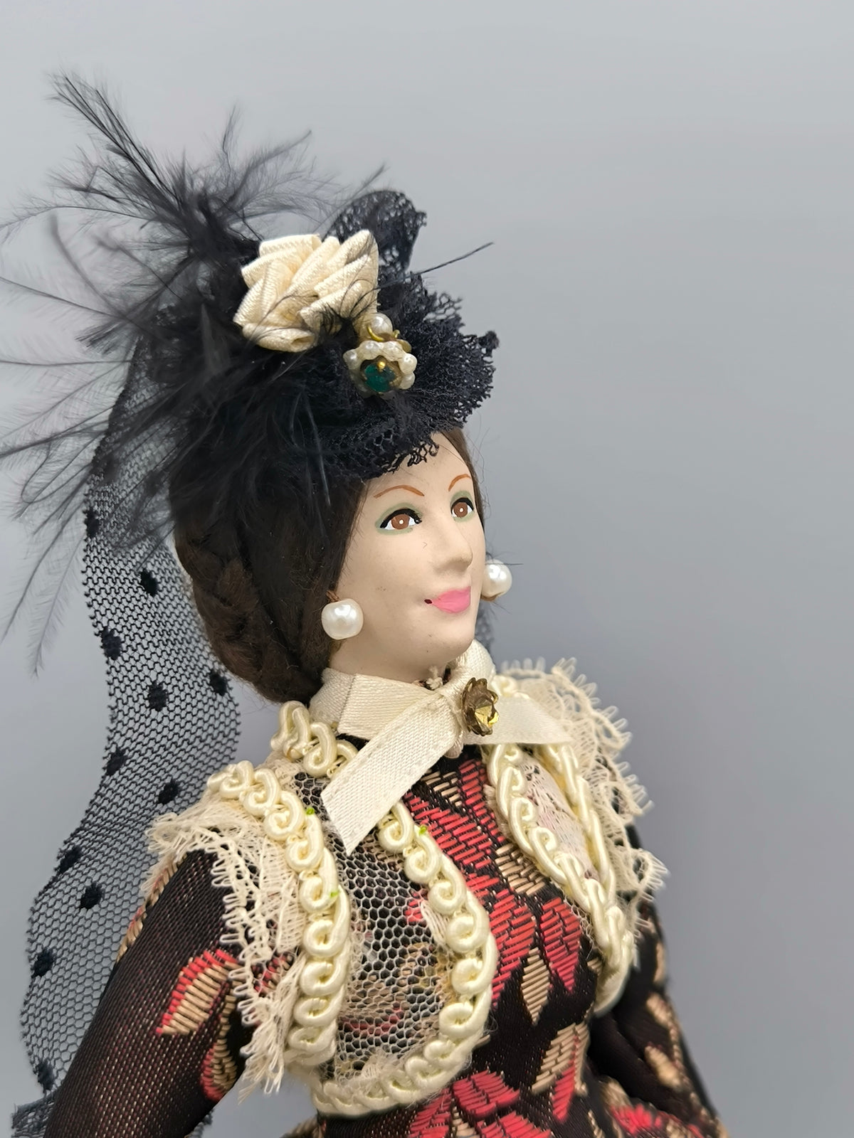 Vintage Marin Chiclana "Anastasia" XIX Century in Dark Brown Dress, Historical Series Rare Collector Doll
