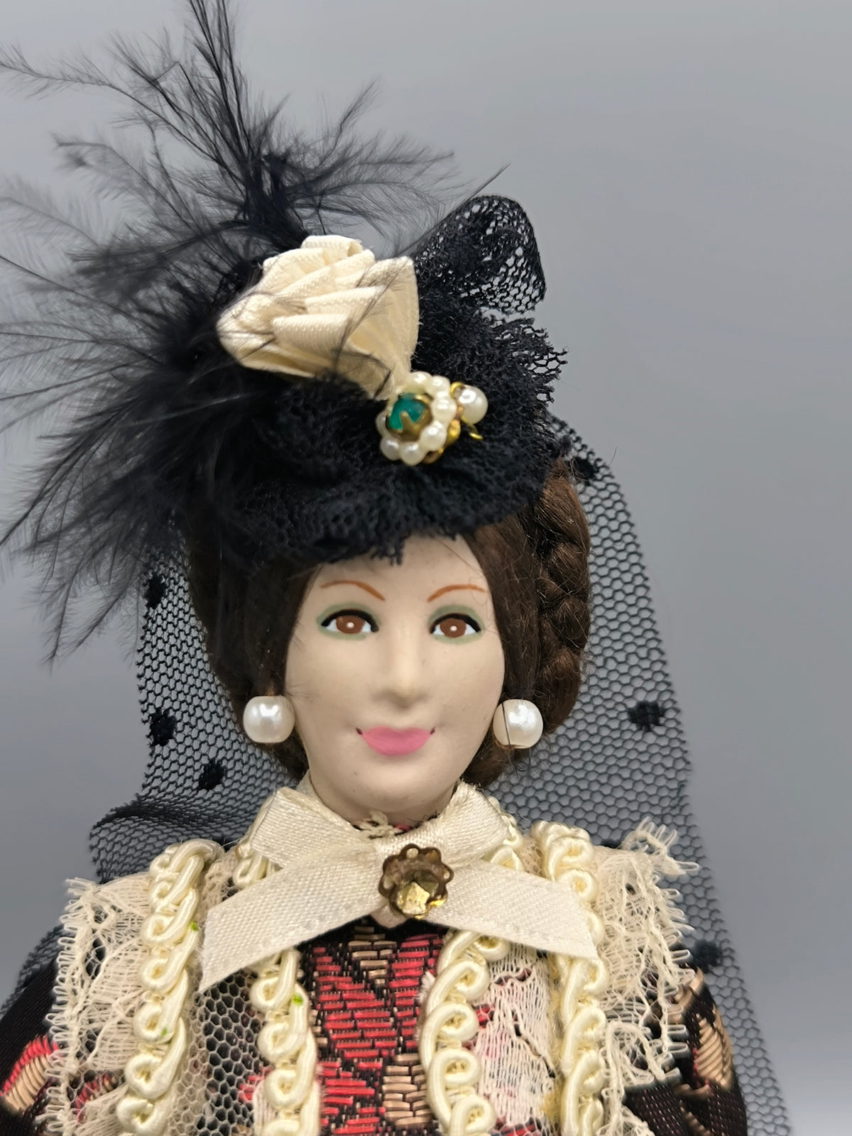 Vintage Marin Chiclana "Anastasia" XIX Century in Dark Brown Dress, Historical Series Rare Collector Doll