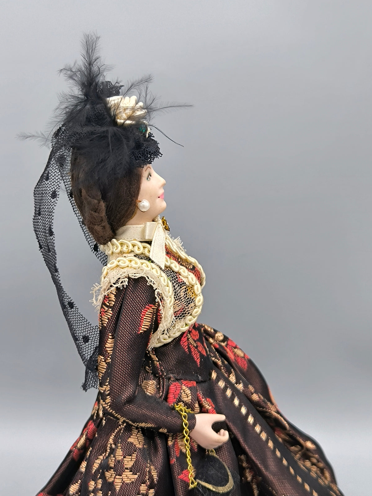 Vintage Marin Chiclana "Anastasia" XIX Century in Dark Brown Dress, Historical Series Rare Collector Doll