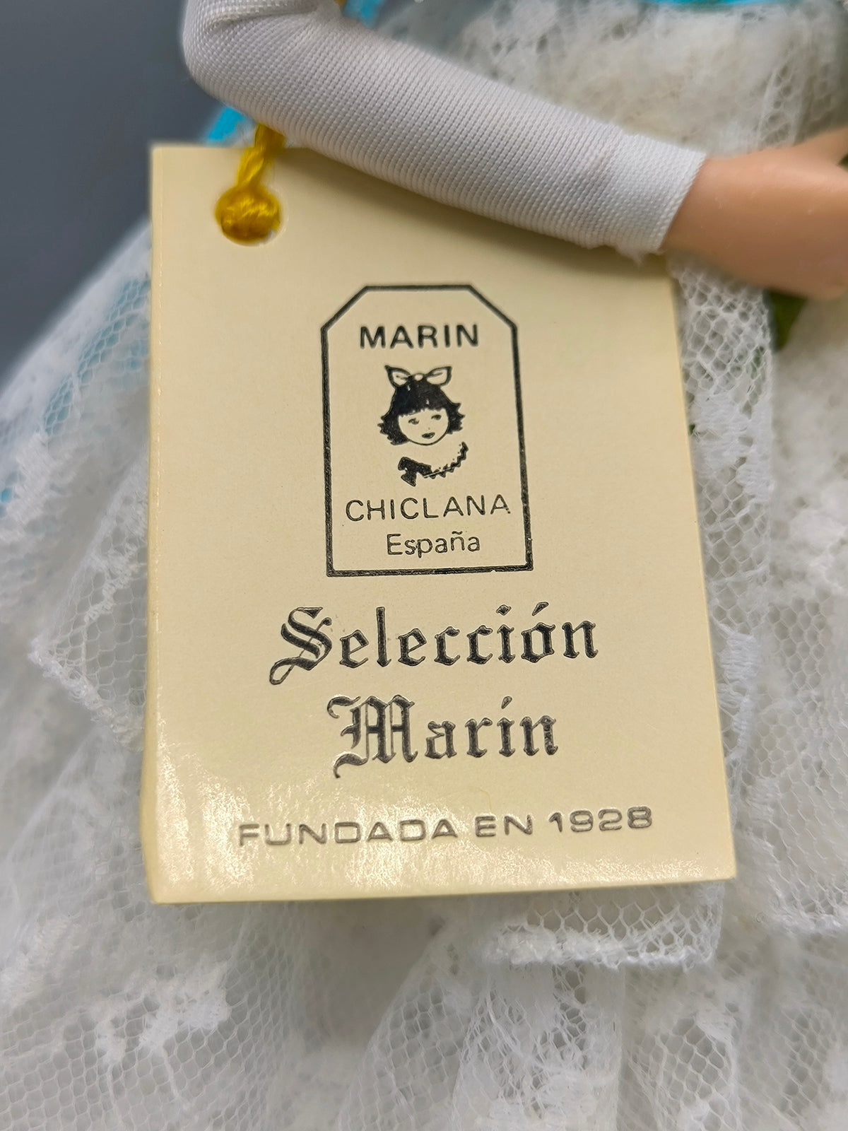 Vintage Marin Chiclana Maria Cristina Siglo XIX Historical Doll, Rare Selección Marin, White Lace Dress