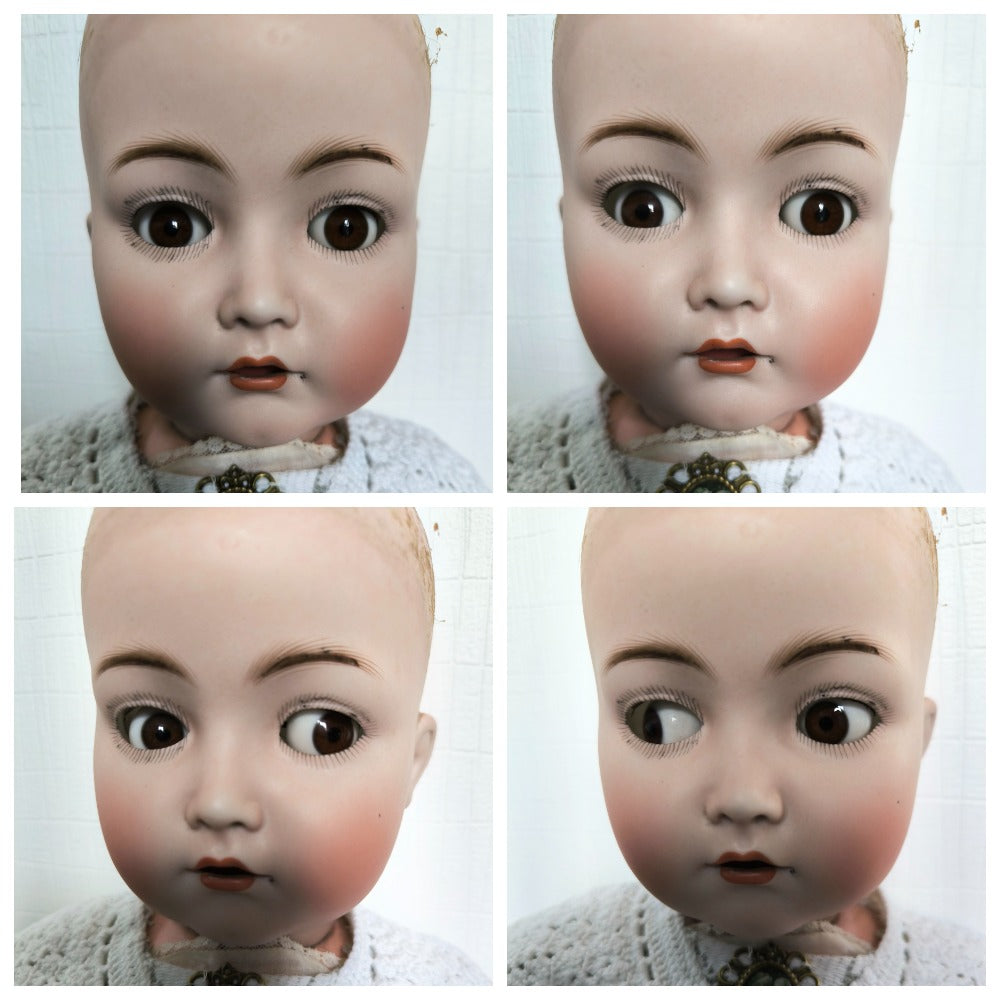 Kämmer & Reinhardt / Simon & Halbig 117N Poupée rare aux yeux espiègles, Bisque allemande ancienne, vers 1901–1910, 70 cm