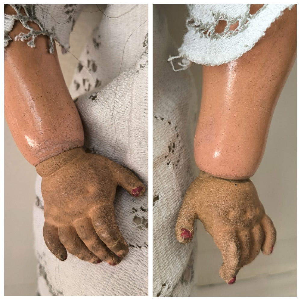 Kämmer & Reinhardt / Simon & Halbig 117N Poupée rare aux yeux espiègles, Bisque allemande ancienne, vers 1901–1910, 70 cm